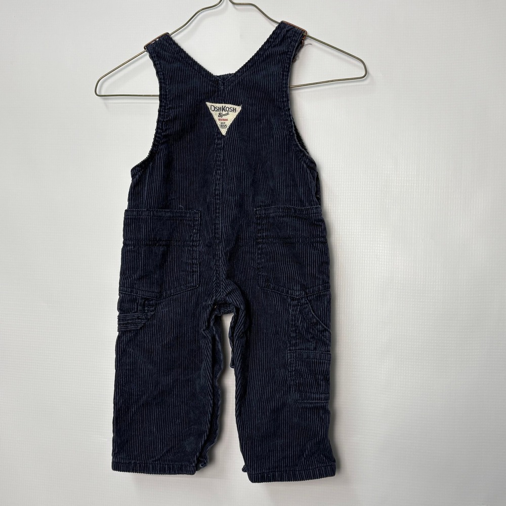 VIntage OshKosh B'gosh Baby Boy Navy Corduroy Bear Overalls 6 Months - Picture 4 of 6